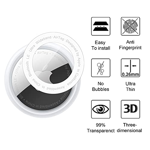 QULLOO Pellicola Protettiva per Airtag, [4 Pezzi]