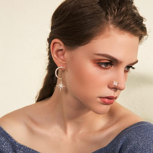 TAMHOO 15Pcs Nose Rings - L Shape Designs with Surgical-grade stainless steel - Gold/Silver Nose Studs for Women4