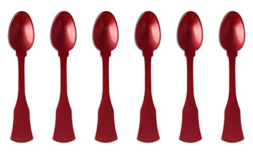 Sabre Old Fashion Demi-Tasse Spoon 6-Piece Set, Red