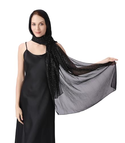 Shawl Wraps for Women, Chiffon Rhinestones sparkly Silver Wire Shawls, Lightweight Formal Wedding Dress shawl3