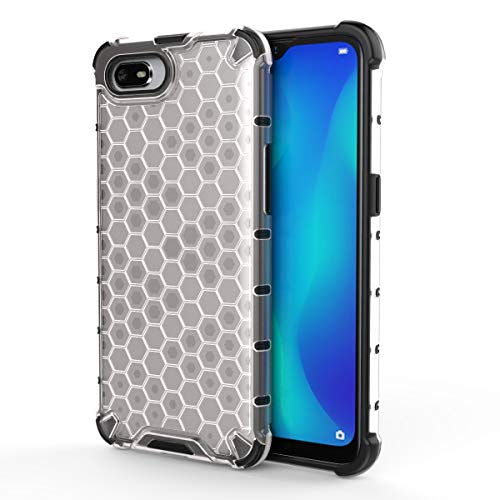 Image of Glasgow | for Realme C2 Honeycomb Pattern Back Case Cover for Realme C2 with 4 Bumper Corners and Military Grade Protection - Transparent