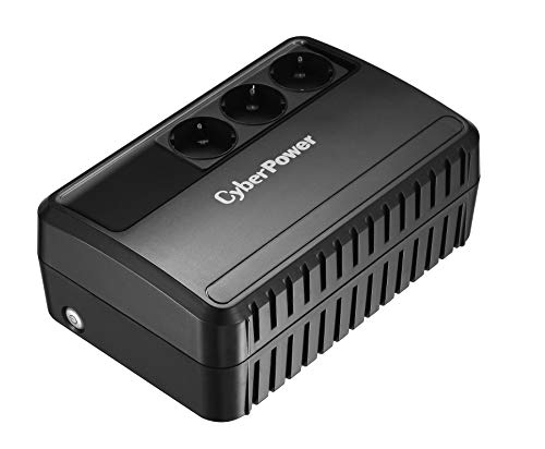 CyberPower BU650E USV 650VA 360W Línea interactiva, Compacto Negro Sistema de Alimentación Ininterrumpida (UPS) - Fuente de Alimentación Continua (UPS) (Línea interactiva, Tipo F (Schuko), Compacto, Sealed Lead Acid (VRLA), 0 - 40 °C, 45 65)