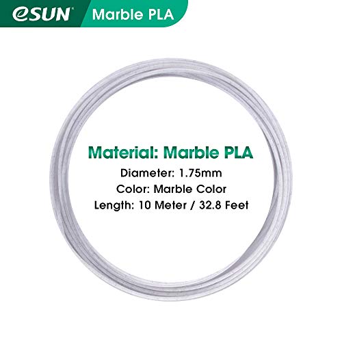 eSUN Marmor PLA 3D Drucker Filament Stichprobe, Marmor PLA Filament 1.75mm, 10 Meter (32.8 Fuß) Rolle 3D-Druckmaterial für 3D Drucker, Marmor Farbe - Image 3