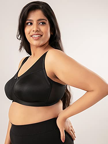 Image of NYKD NYB044 Wirefree Cotton Lined Minimize Me Non-Padded Full Coverage Bra for Women