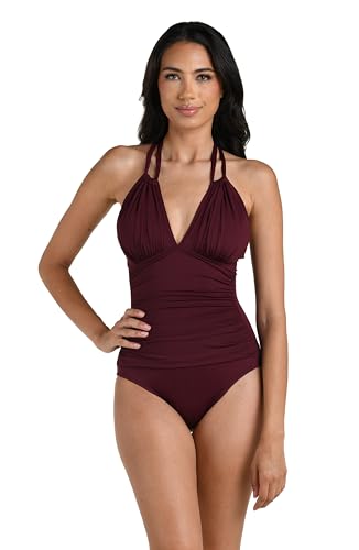 La Blanca Women's One Piece Swimsuit High Neck Keyhole Island Goddess3