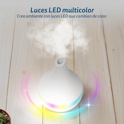 Miniatura 4 de Gkl Humidificador Y Difusor De Aroma Blanco 300 Ml Nature Mist. Ultra Silencioso,Apagado Automático. Aromatizador Aceites Esenciales Con Conexión Usb Para Hogar, Oficina, Spa 7 Colores Led Dif-300b