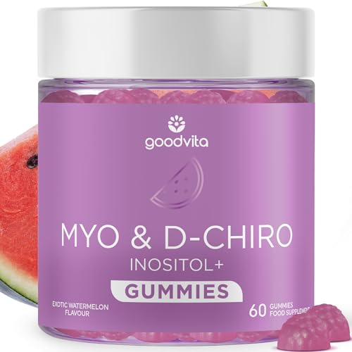 Goodvita Myo + D-Chiro Inositol Gummies x60 | PCOS Supplement for Women 2000mg | Added Folate Chronium + B12 | Watermelon Flavour | 1 Month Supply | Hormone Balance Weight Loss + Fertility | Vegan