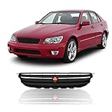 JX RACING Front Upper Grille Compatible With Lexus IS300 IS200 2001-2005 Altezza Style Matte Black Front Upper Bumper Hood Grill Mesh Grille