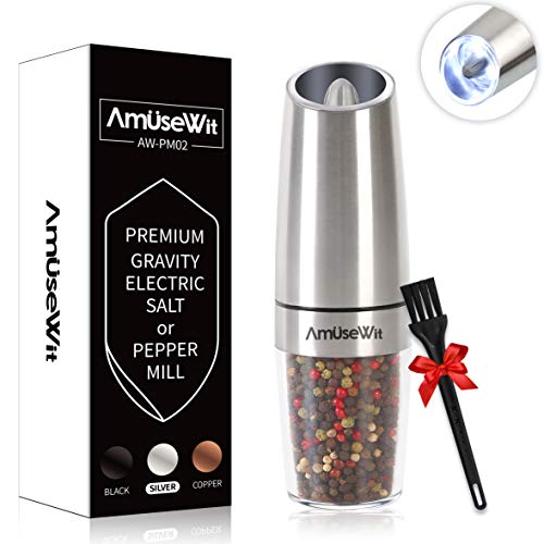 Gravity Electric Pepper Grinder or Salt Grinder Mill - Battery Operated Automatic Pepper