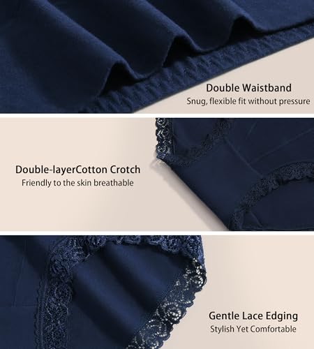 Image of Women's Cotton Underwear,Ladies Soft Stretch Tummy Control Comfy No Muffin Panties Boyshorts