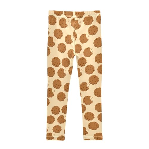 Cookie Chocolate Chip Girls Leggings,Workout Leggings for Girls Toddler Athletic Leggings Size for 3-10T2