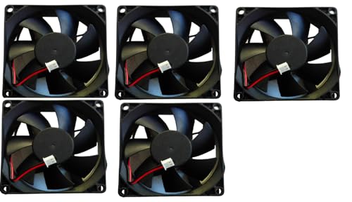 Image of TM&W DC Axial Case Cooling Fan. SIZE : 8x8x2.5cm, 80x80x25mm, SUPPLY VOLTAGE : 12VDC, Color : Black | Cooling Fan useful for egg incubator Mini cabinet (12v dc fan pack of 5 pc)