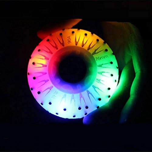 katrinacoco 2017 Newest Cool 7 Colors LED Light Outdoor Inline Skate Wheels with Spark 72MM/76MM/80MM/90A Flash Roller-4packs/Lot