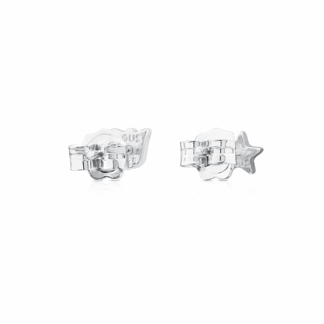 TOUS Pack de 2 Juegos de Pendientes de Plata de Primera Ley para Mujer con Cierre de Presión y 4 Motivos Diferentes 0,45cm, Minimalista y Elegante, Colección Basic