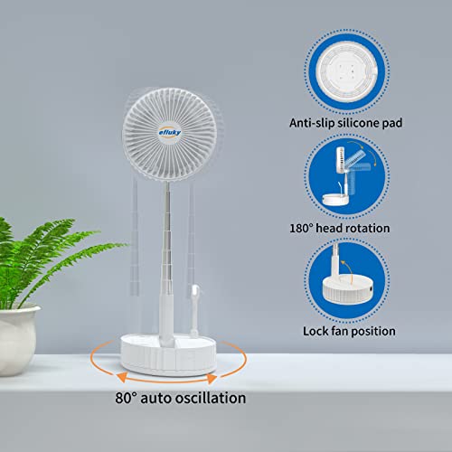 Reviews for efluky Oscillating Table Fan, 7200mAh Rechargeable Battery Operated Foldaway Fan