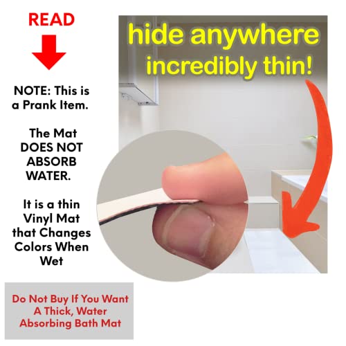 Image of Bloody Mat - Vinyl That Turns Red When Wet - Footprints Disappear Like Magic - 13 inchx22 inch (Does Not Absorb Water)