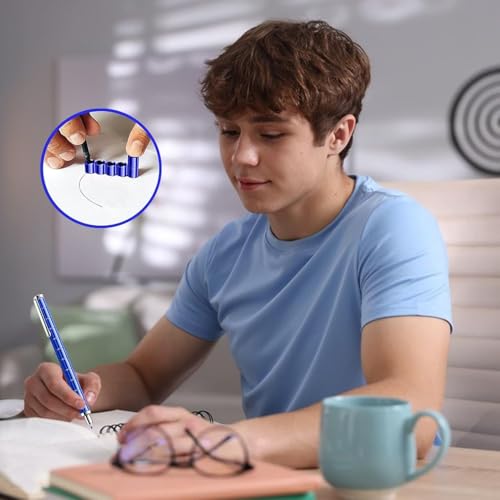 Image of GDNK Rainbow Color Magnetic Toys Pen | Decompression Magnetic Metal Pen | Multifunction Writing Magnet Ballpoint Pen | Fidget Cool Gadgets Toys Gifts for Kids Boy Girls Friends (Dark Blue)
