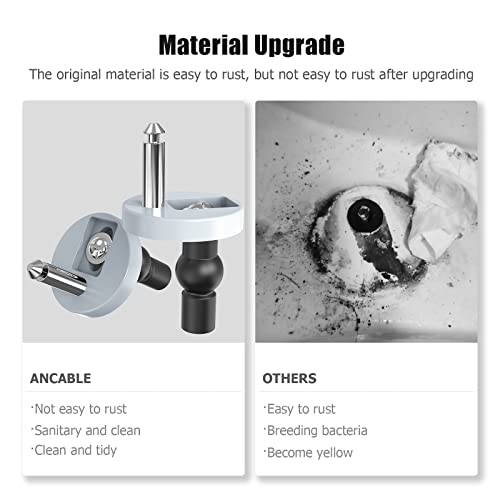 Upgrade Toilet Seat Fixings Quick Release 2Pack, Ancable Universal Top Fittings Quick Release Toilet Seat Hinges for WC Toilet Blind Holes