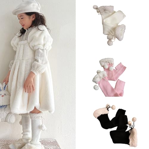 Fashion Leg Warmers for Little Girls Knee High Socks for Dress Toddler Slouchy Lace Up Bowknot Socks Thick Warm Leggings2