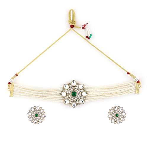 Image of Rubans Choker Necklace Set Traditional Stylish Jewellery Gift for Women & Girls