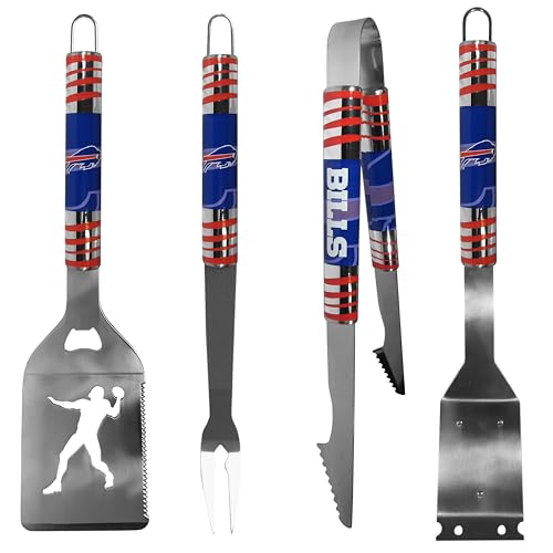 Siskiyou NFL Buffalo Bills 4 pc Steel Grill Tool Set, One Size, Team Colors