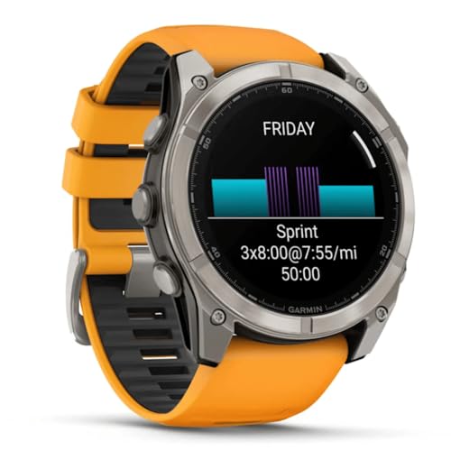 Garmin Fenix 8–51 mm, AMOLED, Saphir-Titan, mit Sparkorange/Graphit-Silikonband