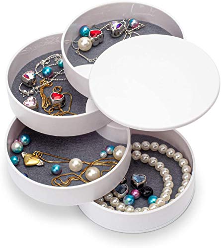 Small Jewelry Box, Jewelry Organizer Storage Case for Women Girls, Stackable Storage 4-Drawer Accessory Organizer, Display Case for Earring/Necklace/Bracelet/Ring/Watch