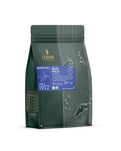 Image of Luxmi Estates Blue Hills Black Tea Blend 250gm Pack | 125 Cups | Jodhpur Blend | Best For Milk Tea | Premium CTC Blended Tea With Leaf | Strong & Aromatic Assam Chai