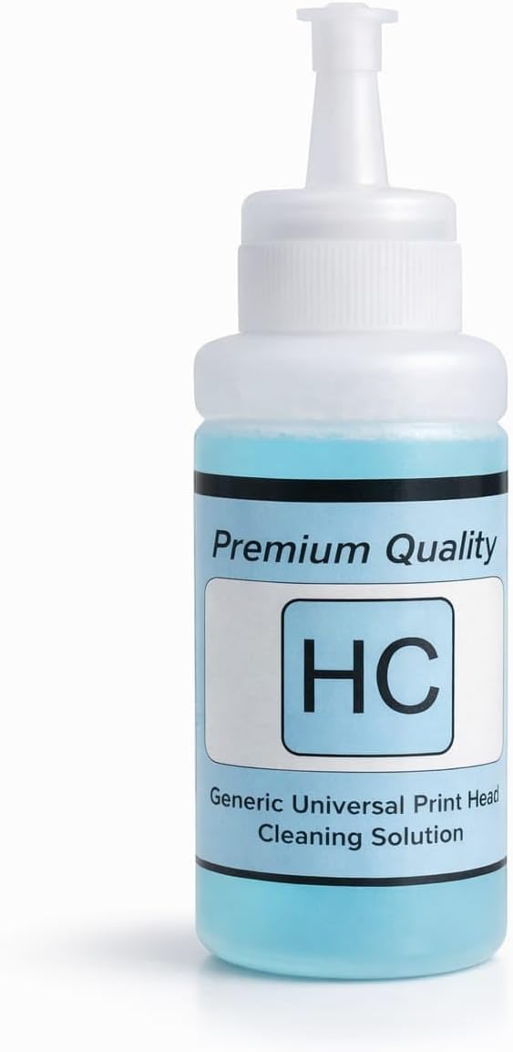 HC Print Head Cleaning Solution for Inkjet Printers | Removes Clogged Ink & Restores Print Quality | Compatible with HP Epson Canon Brother | 100ml