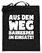 shirt-o-magic Bartender: Barkeeper im Einsatz - Jutebeutel (mit langen Henkeln) -38cm-42cm-Schwarz