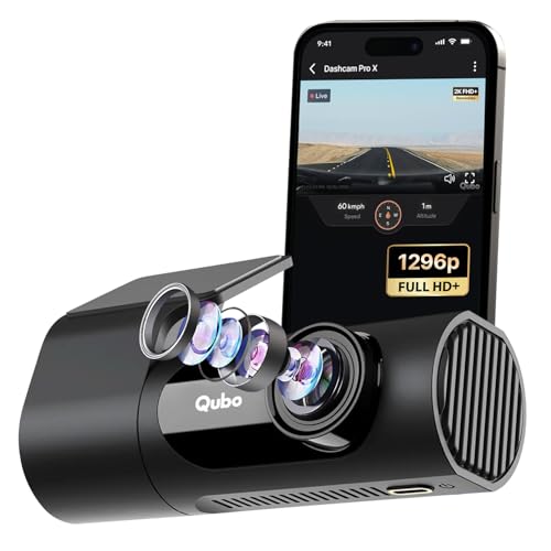 Image of Qubo Pro X DashCam (2026 Edition) | 2K Resolution FHD+ | Doubles up as in-Cabin Camera|NightPulse Vision | Wide FOV | Supercapacitor | Built in Wi-Fi, Mic | Up to 1TB Storage | Built for Indian Roads