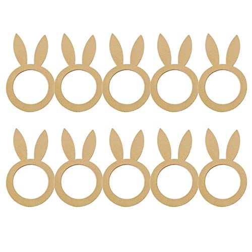 Wood Easter Napkin Bunny Ring10PCS Rabbit Napkin Holders Laser Cut Place SettingNapkin Rings Sets for Wedding Baby Shower