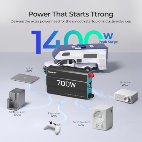 Renogy P2 700W Pure Sine Wave Inverter 12V DC to 120V AC for RV Truck Home - image 7