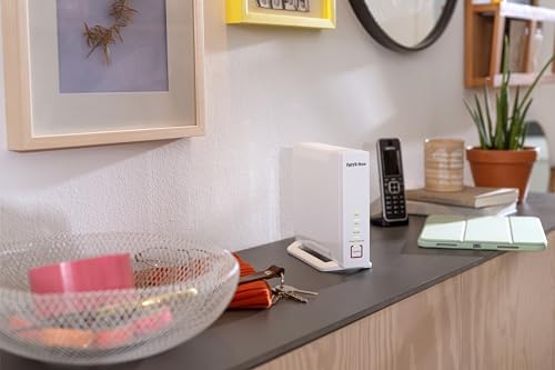 AVM ! Mesh Set Internazionale (!Box 4060 e !Repeater 3000 AX), WiFi 6 Tribanda con fino a 6 Gbps (2.400 Mbps + 2.400 Mbps + 1.200 Mbps), 2,5 WAN Gigabit, interfaccia spagnola - Powerline - Immagine 3