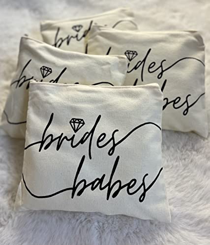 Bridal Party Toiletry Makeup Bag - Brides Babes - 4 Pack - Bachelorette Gifts #TOP5
