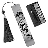 Berirexrion Fantasy Dragon Bookmark Gifts - Cool Metal Book Mark Reading Men Boys Unique Page Makers with Tassel for Students Teens Kids Novel Lovers Fans Bookish Graduation Birthday Back to School