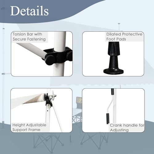 Toldo de brazo invisible para balcón de 4 metros con protección solar regulable 8