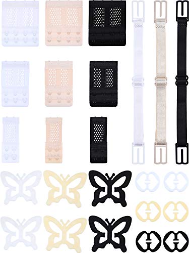 24 Pieces Bra Accessory Adjustable Bra Straps Non-Slip Bra Clips Bra Extenders