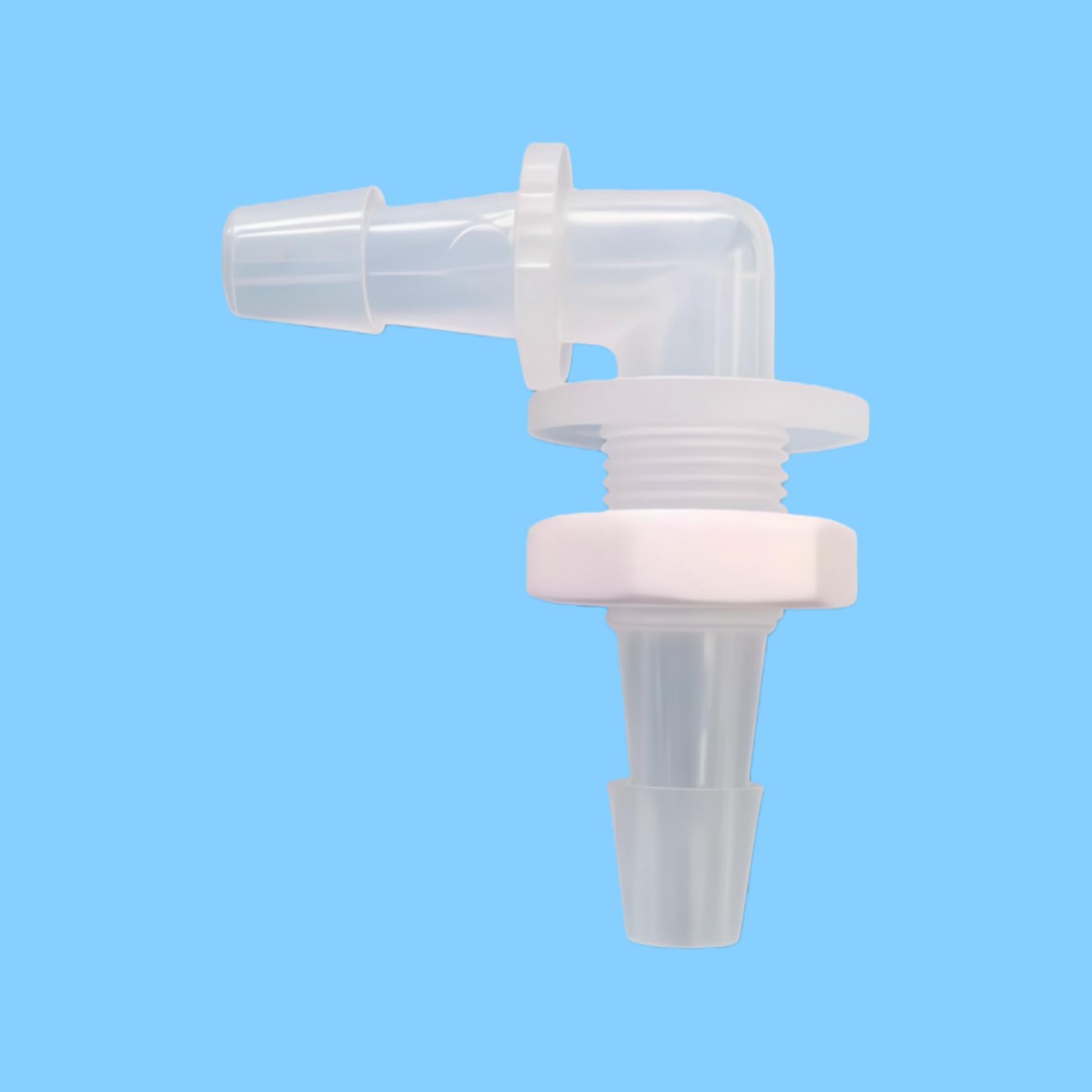 5.6mm L-Type Bulkhead Fittings - Equal Barbed Connector with 1/8G Male Threaded Nut for Laboratory and Food Machinery(100pcs)