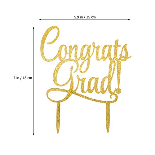 Amosfun Parabéns Grad Bolo Topper 2021 Suprimentos Decorações Da Festa de Formatura de Ouro Glitter