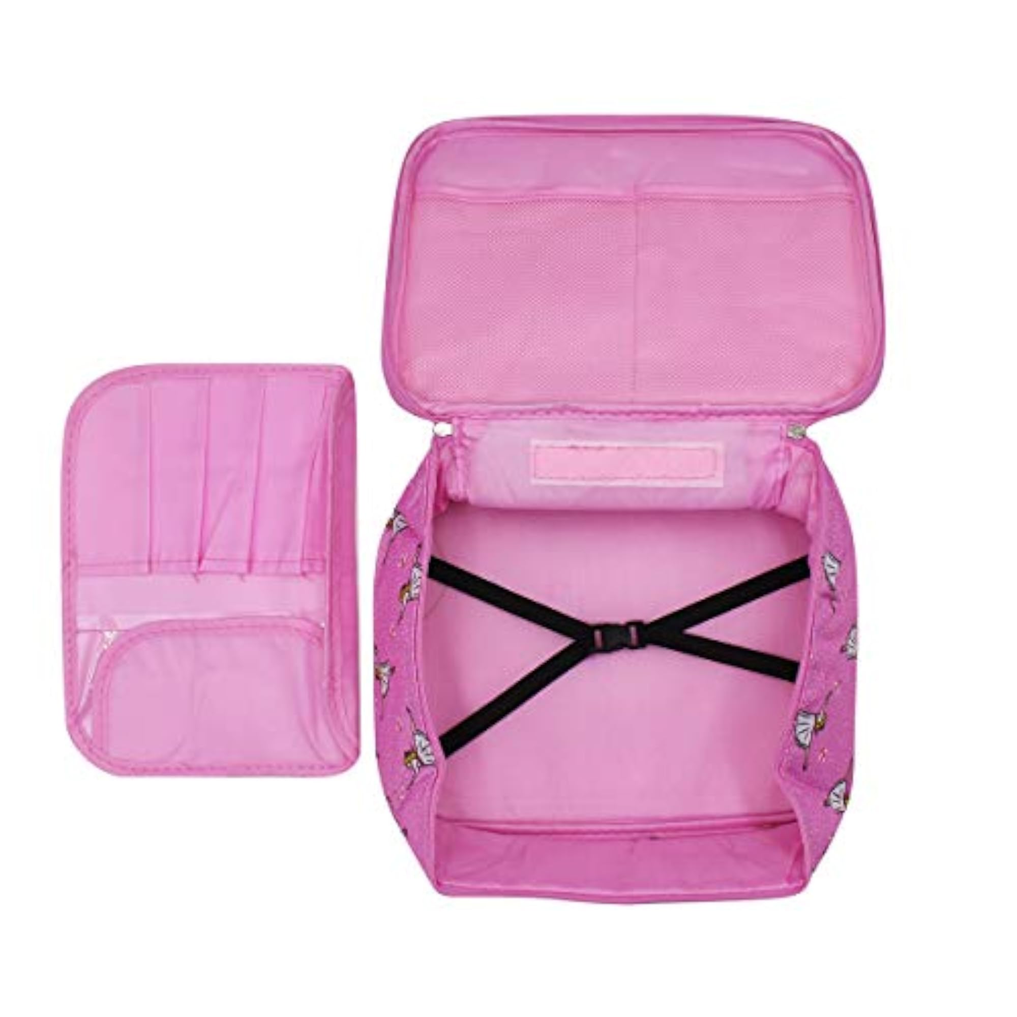 Portable Waterproof Makeup Cosmetic Bag for Women, Pink Dancing