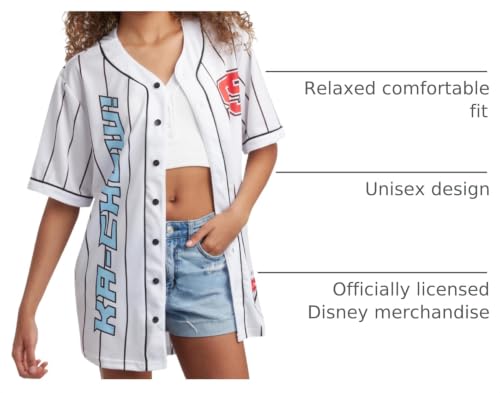 Image of Disney Womens Baseball Jersey Lightweight Graphic Baseball Shirts for Women | 100% Polyester Fabric, Lightweight & Breathable, Mesh or Button-Down Styles