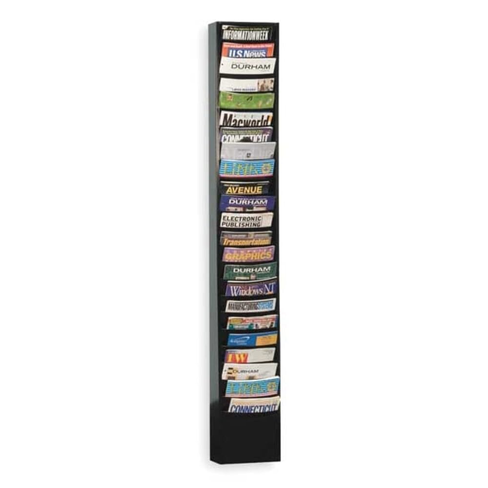 Black Cold Rolled Steel Special Purpose Literature Storage Rack by Durham – Steel, Black, Model 411-08