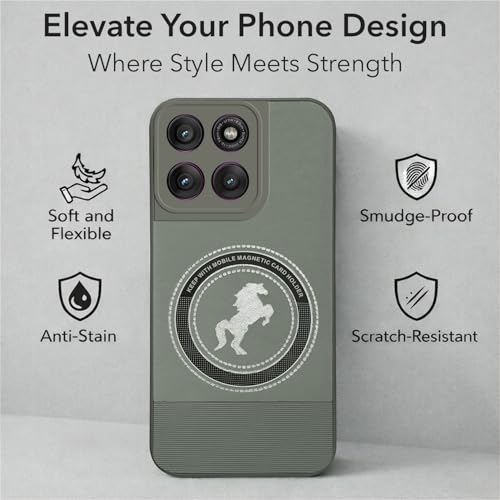 Image of Jkobi PU Leather Finish Back Cover Case for Motorola Moto Edge 60 Pro (Professional Minimalist Texture | MagSafe Compatile | Camera Protection | Sleek Sober Formal)