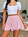 Avidlove Mini Skirt for Women Ruffled Shirred High Waist Skater Skirts Pink