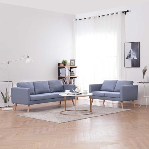 Gecheer 2tlg. Sofaset Stoffsofas Wohnzimmersofa Couch Loungesofa...