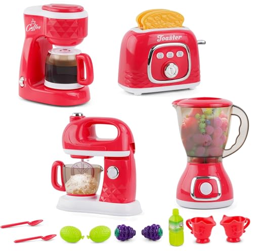 Juego de Cocina Infantil - Juego de rol de Cocina, Incluye cafetera, exprimidor, licuadora,...