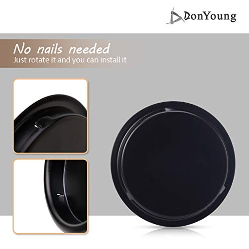 6Pcs Closet Door Finger Pull 2-1/8", Black Easy Snap-In Circular Closet Door Pulls, No Nails Needed, Perfect For Pocket Door, Sliding Door, Bi-Pass Door, Cabinet Door #TOP1