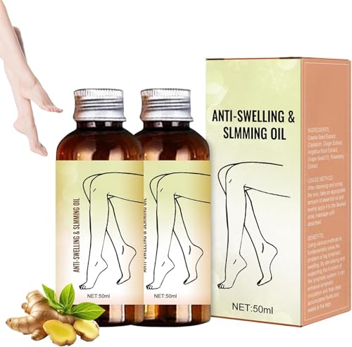 Aceites de masaje de jengibre, aceites reafirmantes para masaje corporal, aceite antihinchazón y adelgazante, reduce la hinchazón de piernas de forma natural para mujeres y hombres