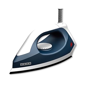 USHA EI 4175-P 750W ULTRA LIGHT WEIGHT ELECTRIC IRON WITH NON STICK PTFE COATED (BLACK WEILBURGER) SOLE PLATE, MIDNIGHT BLUE